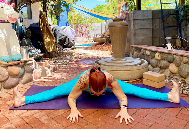 wide leg straddle forward fold